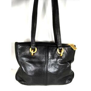 Tignanello Vintage Black Leather Classic Medium Shoulder Bag
